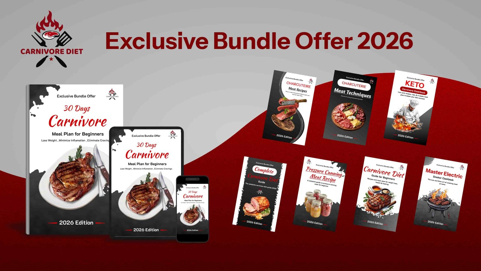 The 30-Days Carnivore Diet Challenge Bundles  (6+ Free Bonuses Books)
